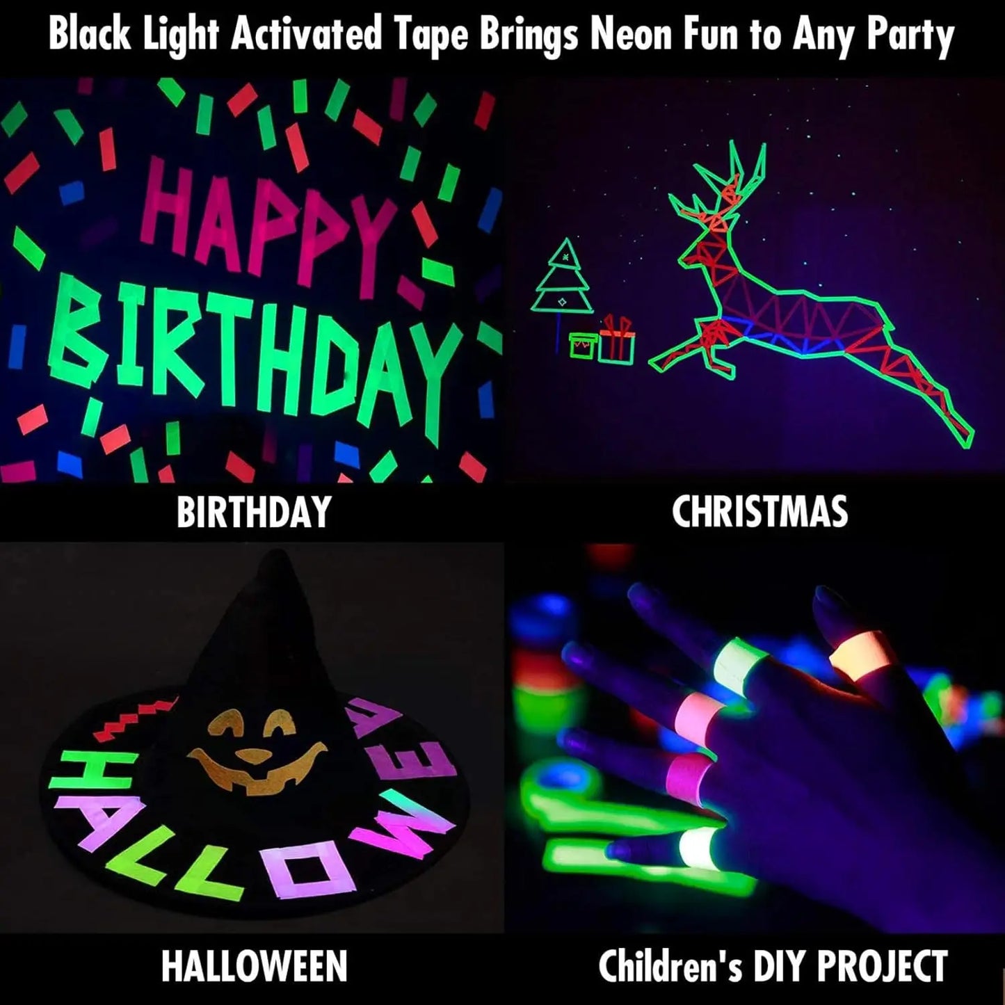 UV Glow Cotton Tape - 6 Rolls