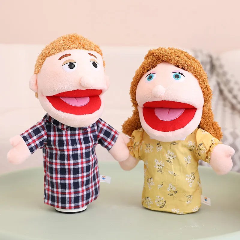 Fun Family Moving Mouth Hand Puppets- 12 Family Member Characters 28-33cm