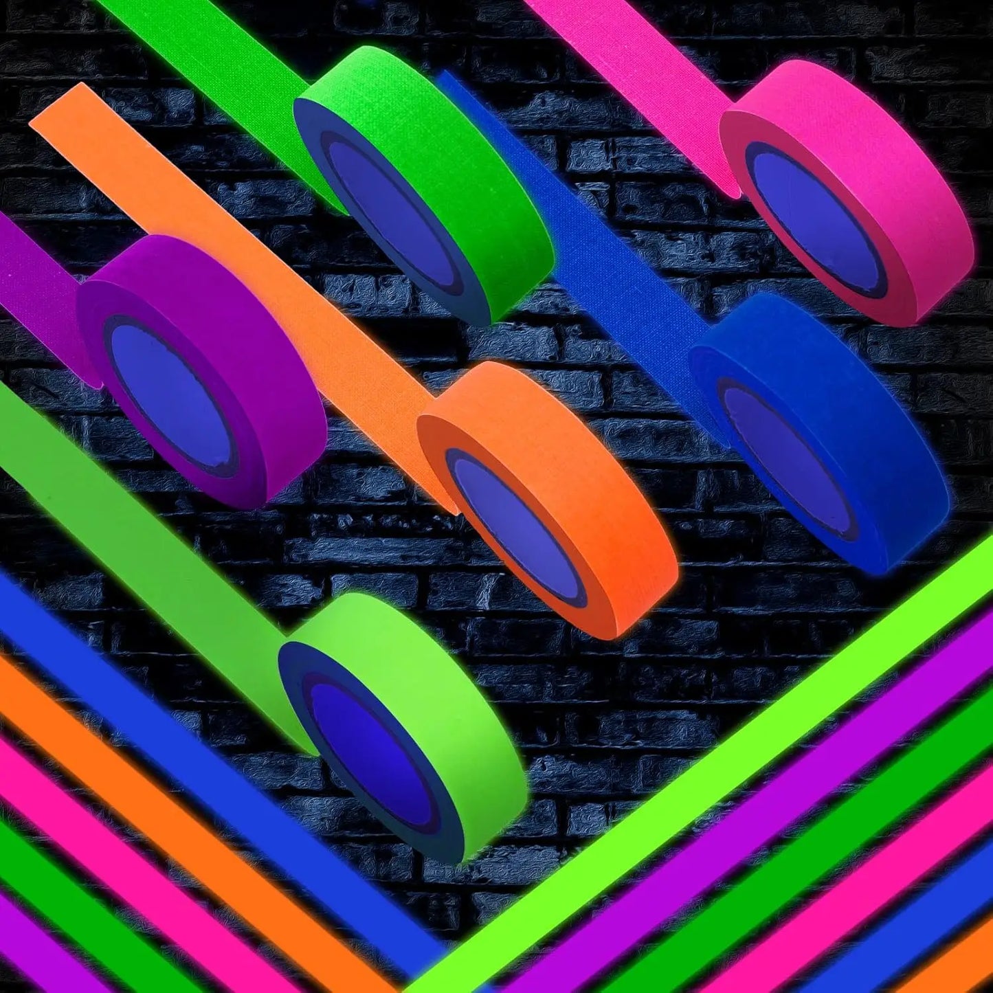 UV Glow Cotton Tape - 6 Rolls
