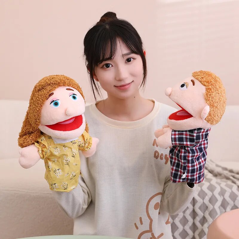 Fun Family Moving Mouth Hand Puppets- 12 Family Member Characters 28-33cm