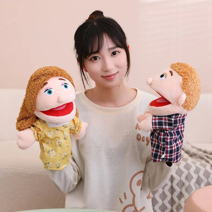 Fun Family Moving Mouth Hand Puppets- 12 Family Member Characters 28-33cm