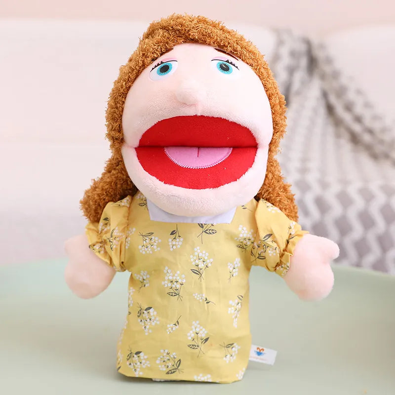 Fun Family Moving Mouth Hand Puppets- 12 Family Member Characters 28-33cm