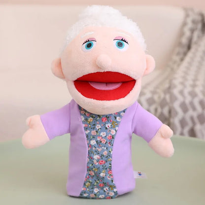 Fun Family Moving Mouth Hand Puppets- 12 Family Member Characters 28-33cm