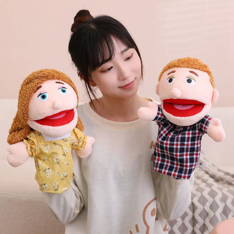 Fun Family Moving Mouth Hand Puppets- 12 Family Member Characters 28-33cm