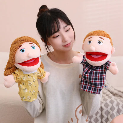 Fun Family Moving Mouth Hand Puppets- 12 Family Member Characters 28-33cm
