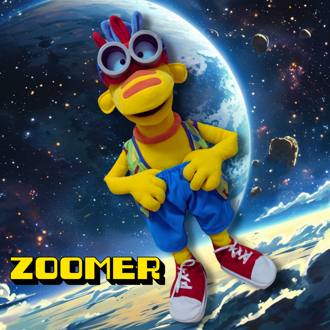 Zoomer – Premium Full-Body Yellow Alien Puppet (24”/60cm)