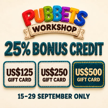 Pubbets Workshop Relaunch Gift Card | SAVE 20% | 15-29 September 2026